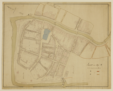 216120 Kadastrale kaart van Wijk C en kleine gedeelten van de aangrenzende Wijk D en Wijk E te Utrecht, het terrein ...
